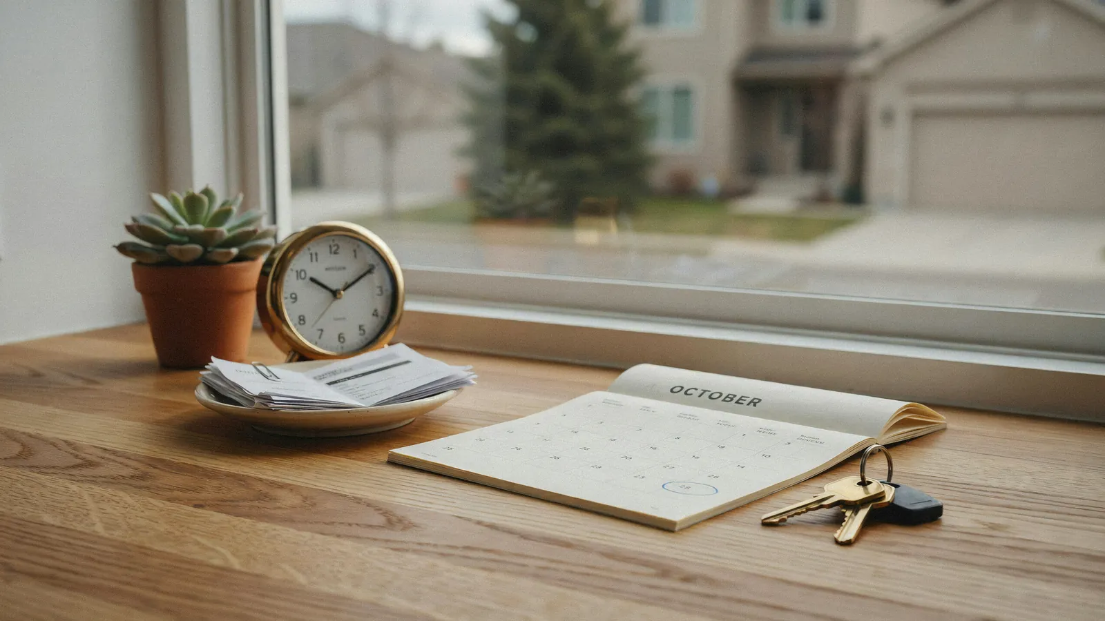 House keys and a calendar marking the redemption period set by an Order Nisi in Red Deer